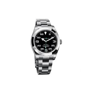 watch menes toptan satış-En Lüks Menes İzle Exp Hava Kral Serisi Ve Siyah mm Otomatik Mekanik Hareketi Çelik Bran Tasarımcı Saatler Dial