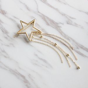 Wholesale lady star hair resale online - Europe Fashion Jewelry Women s Star Moon Barrette Beads Chains Tassels Hairpin Hair Clip Bobby Pin Lady Barrettes S601