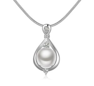 Luxury Elegant Necklaces Silver Plated Hanging Water Drop Pattern Mosaic Pearls Pendant Necklace S925 Silver Jewelry Stylish Gifts POTALA523