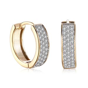 Romantic Jewelry Earrings Gold Plated Single Row Mosaic Zircon Clip On And Screw Back Earring Accessories Valentine s Day Gifts POTALA135