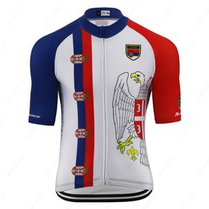 erkekler bisiklete binen erkekler toptan satış-Sırbistan Ulusal Takımı Ulusal Amblem Serin Bisiklet Jersey Kısa Kollu Erkekler Yarış MTB Bisiklet Giysileri Rahat Breathale Bisiklet Giyim