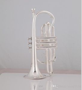 Bach Cornet Horn Bb Tune Verzilverd Trompet Muziekinstrument Professioneel Merk met Case Handschoenen Mondstuk Accessoires