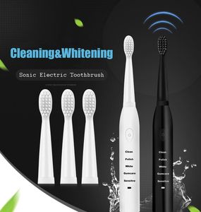 ingrosso electric toothbrush-Potente spazzolino da denti elettrico sonico ricaricabile time min a ultrasuoni lavabile elettronico sbiancamento impermeabile denti spazzolare colori
