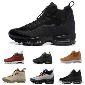Wholesale hiking boots boys for sale - Group buy New Fashion Cushion Boots Black Green Brown Men s Ankle Boots Hight Top s Waterproof Work Boots Men Shoes High quality