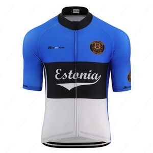 design de roupas de bicicleta venda por atacado-2020 homens verão retro Jersey Ciclismo Estónia equipe nacional roupas bicicleta cor da bandeira corridas de estrada moto roupas montanha projeto marca de topo