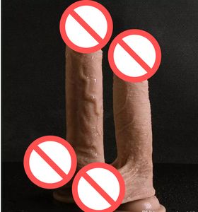 yapay penis penis cildi toptan satış-Süper Gerçek Cilt Silikon Yumuşak Dildo Vantuz Gerçekçi Penis Büyük Dick Seks Oyuncakları Kadınlar Için Strapon Dildos