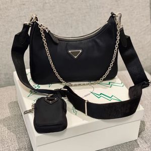 Top quality nylon Luxury Designer shoulder bags leather woemns men handbag best selling lady cross body fashion chain bag tote Wallet Coin Purses Three piece