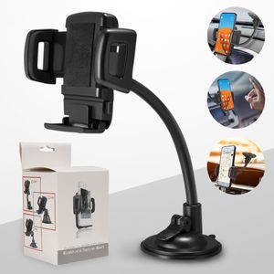 Universal Car Mount Phone Holder Windshield for Samsung Note GPS PDA Long Arm Clamp with Strong Suction Cup Phone Holders With Box