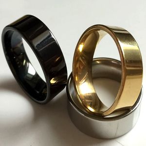 ingrosso anelli di acciaio inox-all ingrosso L millimetri Plain impegno banda Semplice anelli in acciaio monili anello di acciaio per l uomo le donne