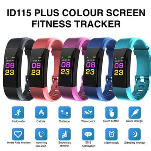 ID115 Plus Smart Bracelet Fitness Tracker Smart Watch Heart Rate Watchband Smart Wristband For Apple Android phones with Retail Box DHL on Sale