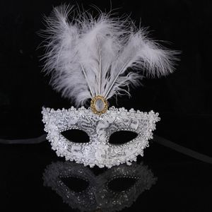 satış yüz maskeli maske toptan satış-Satışa Yarım Yüz Parti Maskesi Venedik Masquerade Tüy Maskeleri Altın Kaplama Fluff Dansı Karışım Renk