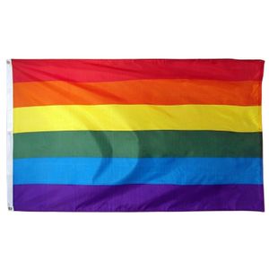 флаг лесбийской гордости
 оптовых-Rainbow Banner Flags x150 см Лесбийский гей гордости полиэстер ЛГБТ флаг баннер флаги Party поставляет радужный флаг CCA11852 B шт