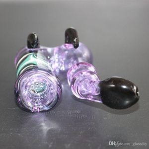 glasschläge großhandel-Individualisierung Glasbong mit schwarzen Antennenwasser Bubbler Hukahs buntes rauchendes Ölbrenner Handbönung