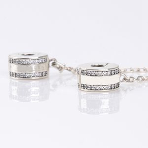 ingrosso fascino in argento sterling cz-All ingrosso CZ diamante Charm per Pandora Jewelry Bracciale catena dai sterling di sicurezza d argento del silicone con la scatola originale