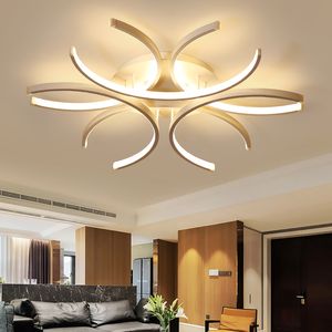 Modern c LED taklampor Aluminiumvåg Vit yta monterad glans Avize Lighting V V för sovrum vardagsrum