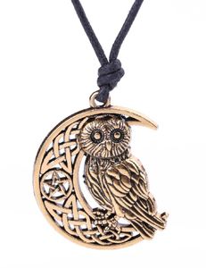 V20 Vintage Supernatural Wicca Moon Star Hollowed Out Wisiorek Cute Owl Zwierząt Naszyjnik Irlandzki Knot Viking Amulet Biżuteria
