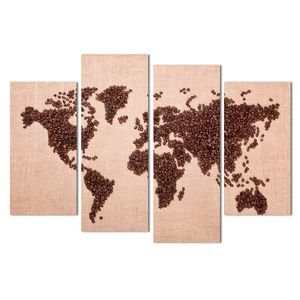 Wholesale panel art resale online - Time limited Hot Sale Unframed Art Deco Wall Pictures Panels Canvas Coffee Beans World Map Home Decor Modern