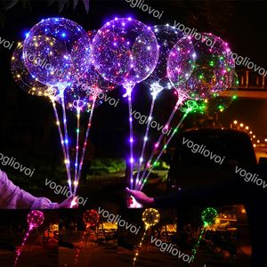 LED Flashing Balloon Bobo Ball line with Stick Wave M String light Up for Christmas Halloween Wedding Birthday Decoration DHL