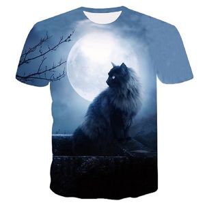 3d bilddruck großhandel-3D gedrucktes Kurzarm T Shirt D T Shirt Druck Rundhals lose süße Katzenbilder Muster T Shirt