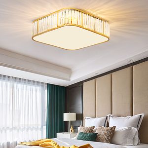 Wholesale ceiling chandeliers contemporary for sale - Group buy Contemporary K9 crystal square chandelier lighting fixture modern gold round chandeliers led lights bedroom hallway ceiling lamps