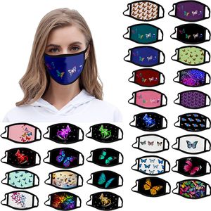çocuklar için kelebek maskeleri toptan satış-Tasarımcı Yüz Maskeleri Kelebek D Çocuk Maskesi Baskı Buz İpek Erkek Kız Yetişkin Pamuk Kullanımlık Amerikan