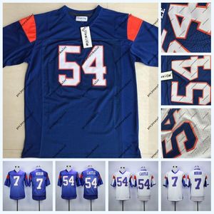 7 Alex Moran Thad Castle Football Jersey Blue Mountain State BMS TV Show Goats Double Stitched Name and Number