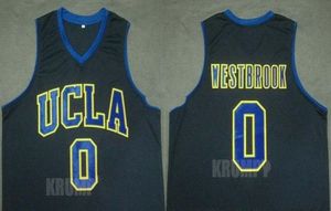 russell westbrook ucla jersey venda por atacado-Russell Westbrook UCLA Bruins Colégio Preto Retro Basquete Jersey Masculino Costume Número Personalizado Nome Nome Jerseys