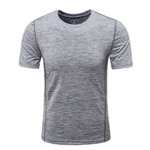 gömlek egzersiz toptan satış-Yeni T Gömlek Erkekler Slim Fit Katı Renk Spor Çabuk Kuruyan Koşu Gömlek Spor Egzersiz Nefes Moda Tees Tops
