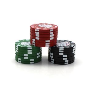 mini kırıcı toptan satış-Bardian Poker Chip Herb Öğütücüler Seviye Plastik Mini Duman Kırıcı Yuvarlak Manuel Sigara Öğütücü Ev ft E19