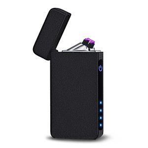 Plasma arc Lighter Double arcs Electric Rechargeable windproof Lighter inductive sensor switch power display portable USB Windproof creative