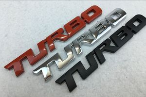turbo-abzeichen großhandel-Metall Turbo Brief Aufkleber Emblem Abzeichen für Chevy GMC Sierra Heckklappe Kofferraumhaube Stoßstange Schwanztattoo