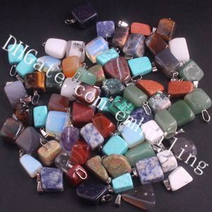 Wholesale crystals tumbled stones for sale - Group buy 50Pcs Random Color Irregular Healing Reiki Inflused Tumbled Crystal Treasure Rock Stones Quartz Charms Pendants for Necklace Jewelry Making