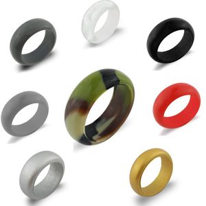 Wholesale silicone wedding bands for couples resale online - New Silicone Wedding Rings Women Men Hypoallergenic O ring Band Comfortable Lightweigh Ring for Couple Fashion Design Jewelry in Bulk