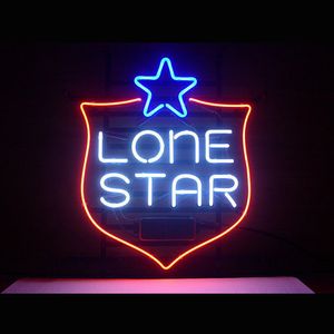 звездные магазины оптовых-Неоновые вывески Бизнес огни для рекламы Вне Beer Bar Pub магазин Party Homeroom Decor Lone Star Texas Art Glass неоновой вывеске