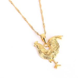 neue 24k goldschmuck großhandel-Neue mode frauen schmuck karat gold Farbe Tier Goldenes Huhn Unabhängige Anhänger Halskette Schmuck