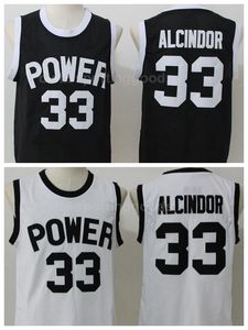 NCAA College Men Koszykówka Lewis Alcindor JR Jersey High School St Joseph CT Power Koszulki Czarny White Drużyna Wysoka jakość