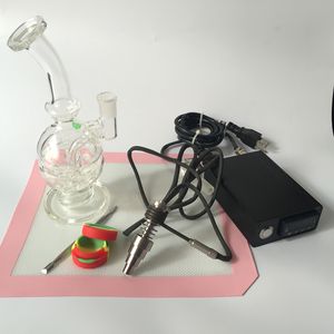 Wholesale dab bong heater for sale - Group buy G9 enail with hookah electric D nail dab rigs mm coil heater titanium nail glass bong glass bubbler water pipe silicone mat