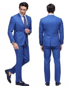 2020 Sexy Royal Blue Slim Fit Groom Tuxedos Best Man Suit Notch Lapel Groomsman Men Wedding Suits Bridegroom Jacket Pants