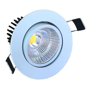 Cob Led Downlight Dimmable w work with PWM Dimmer AC DC v Aluminum White shell Led Recessed Spot Light Lamp angle