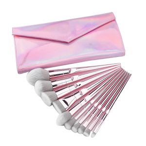pinselbeutel großhandel-Supper Hot Portable Professionelle Mode Personalisierte stücke Make Up Pinsel Set mit Pouch Rosa Makeup tools