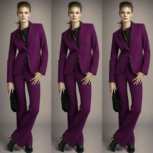Wholesale ladies purple jackets resale online - Purple Formal Women s Pant Suits Slim Fit Mother s Dress Ladies Office Evening Work Wear Tuxedos Pieces Jacket Pants