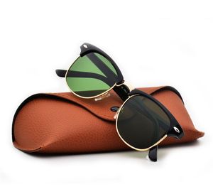 lentes verdes de gafas de sol al por mayor-Gafas de sol semi sin montura para gafas de sol de diseñador de moda de excelente calidad para hombre mujer oro marco G15 lentes de vidrio con estuches y caja