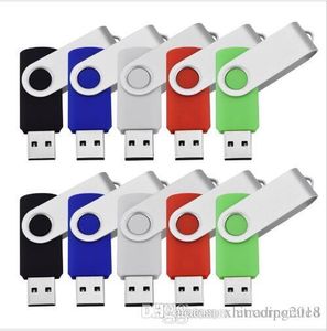 döner flaş toptan satış-Bilgisayar Dizüstü Çoklu Renkler için Toptan GB USB Flash Sürücü Döner Thumb Pendrives USB bellek sopa Gerçek Depolama