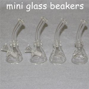 Wholesale triangle glass bowl resale online - 4 Inch Glass Dab Rigs Bong Water Pipes Hookahs with mm Female Thick Bottom Triangle Hookah Beaker Bongs Bowl Smoking Pipe