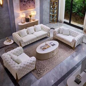 sofá de mobília da sala de estar venda por atacado-Casa Luxo Luxo Genuine Couro Sofá Sofá Sala de Estar Móveis Cadeira Indoor Woodle Frame