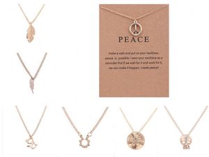 Meditation symbol Cat Crown Flower Peace sign Anchor Map Palm Circle Crescent Tree Skull Pendant Necklaces for Women Jewelry