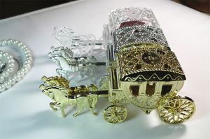 carruagens de casamento venda por atacado-Caixas de bombons Transparente Ouro Prata Caixa de presente Carriage doce forma de chocolate Wedding Party Box Suprimentos