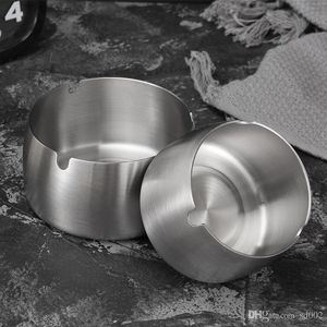 Stainless Steel Ashtray Metal Color Round Internet Bar Cigarettes Holder Home Resistance To Fall Smoking Dish Gadgets jy3 E1