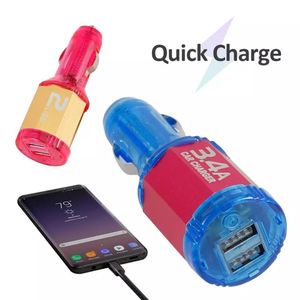 Wholesale voice ic for sale - Group buy New Arrival Smart IC LED Voice Control Dual USB Port V A Quick Fast Charging USB Car Charger Universal For Samsung Google Android GPS
