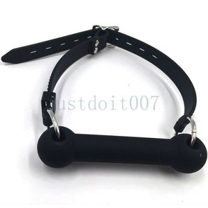 Full Silicone Mouth Ball Gag Dog Pet Bone Harness Stick Restraint Slave Bondage A56
